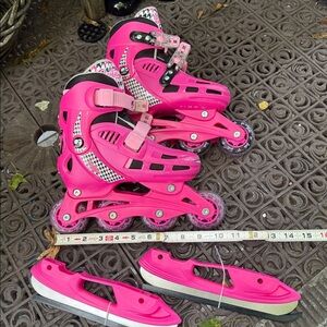 Barbie Convertible Adjustable Inline Skates and Ice Skates Size Y13 Y12